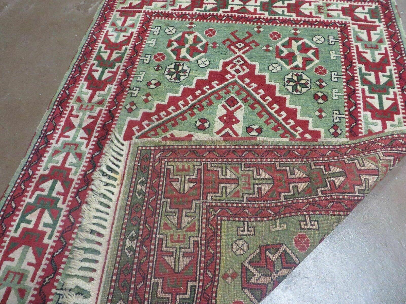 4' X 6' Vintage Handmade Turkish Kazak Design Wool Rug Carpet Nice - Jewel Rugs