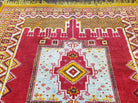 Vintage Moroccan Rug 6x10, Red and Yellow Moroccan Carpet, Handmade Bohemian Tribal Area Rug, Hand-Knotted 1970s Wool Rug, Medalions - Jewel Rugs