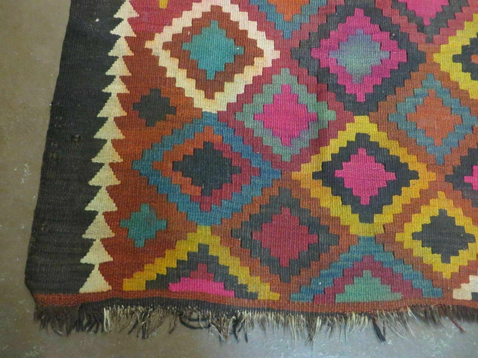 7' X10' Antique Afghan Kilim Handmade Flat Weave Wool Rug Vegy Organic Colorful - Jewel Rugs