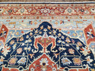 Safavieh Samarkand Rug 7.9 x 9.5 ft, Colorful Heriz Serapi Room Sized, Hand-Knotted Wool Carpet, Tribal Bohemian Area Rug, Oriental Rug 8x10 - Jewel Rugs