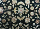 9' X 12' Vintage Handmade Fine Chinese Oriental Floral Wool Rug Silk Black - Jewel Rugs