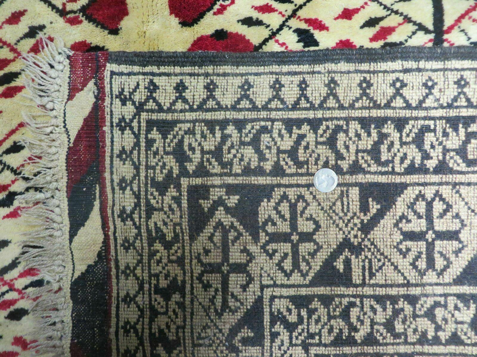 6' X 9' Vintage Handmade Afghan Baloch Turkoman Wool Carpet Signed Master Weaver - Jewel Rugs