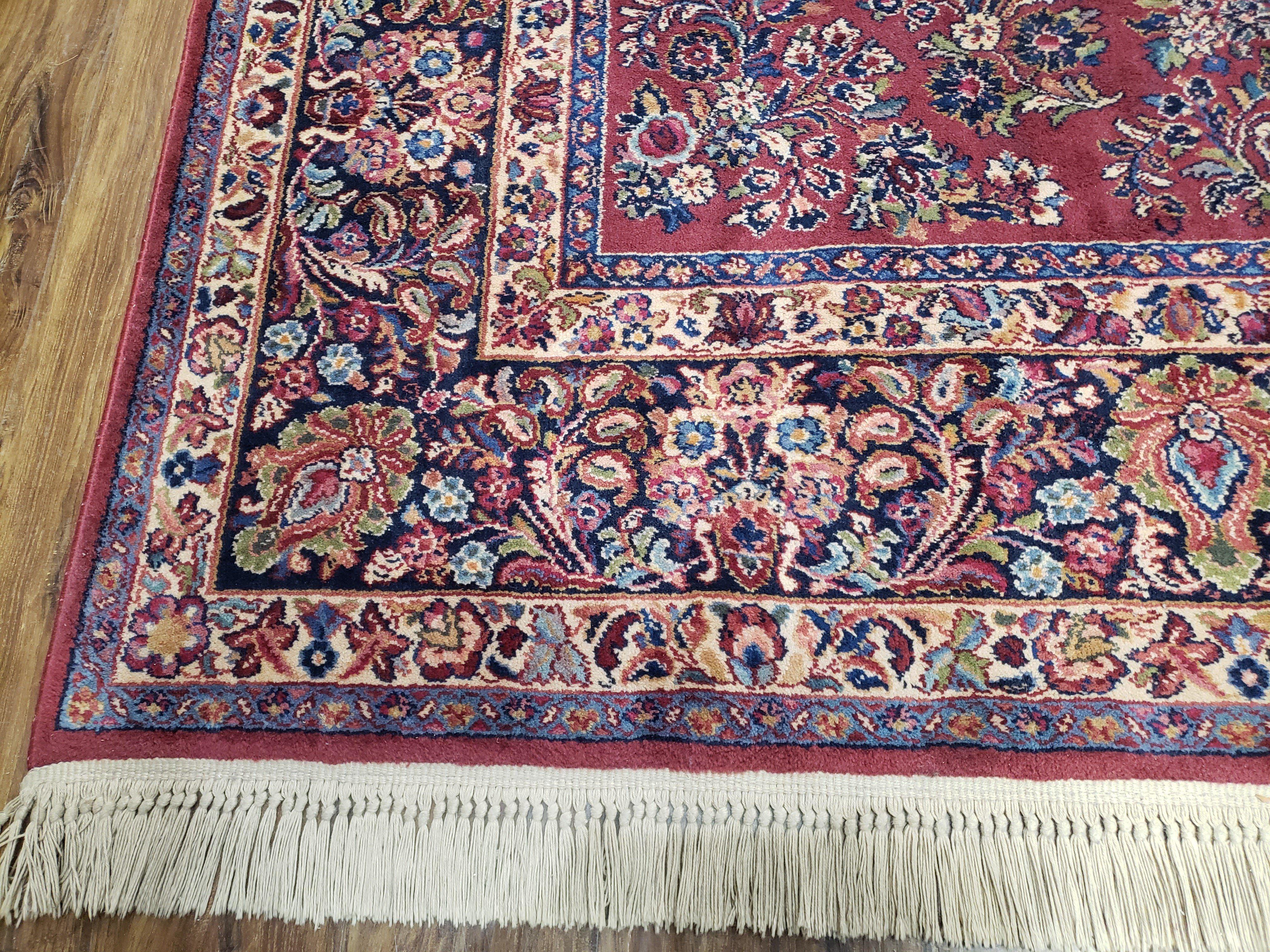 Vintage Karastan Rug Sarouk #785, Karastan 8.8 x 12 ft, Discontinued Karastan Rugs, Original 700 Series, Red Karastan Wool Carpet, Area Rug - Jewel Rugs