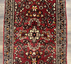 Small Persian Sarouk Rug 2x4 ft, Allover Floral Pattern, Red Black Cream, Hand Knotted Wool Traditional Oriental Carpet, Antique Persian Rug 2 x 4 - Jewel Rugs