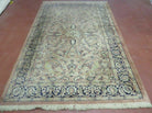 4' X 6' Vintage Handmade Fine Indian Silk Rug Kashmir Bird Nice - Jewel Rugs