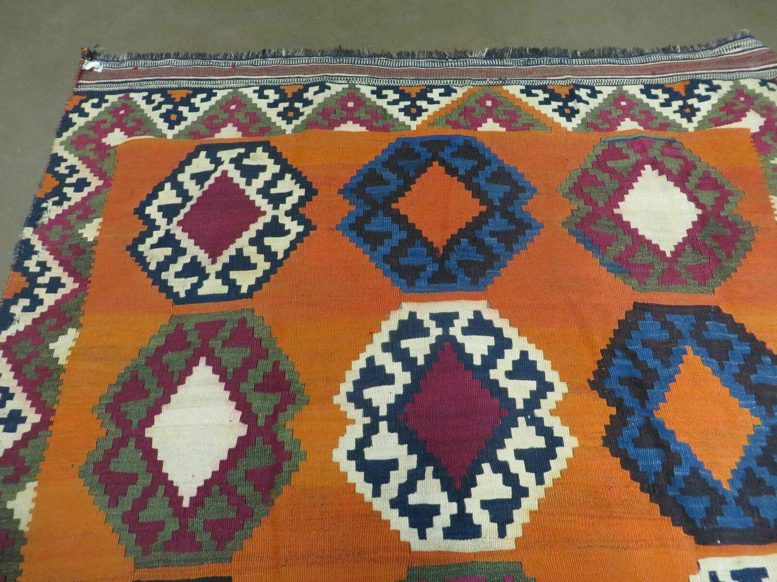 4' X 6' Vintage Turkish Kilim Handmade Flat Weave Wool Rug Veg Dye Nice - Jewel Rugs