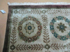 9' X 12' Modern Handmade Indo Lahore Wool Rug Art Deco Olive Ivory Nice Wow - Jewel Rugs