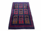 3x5 Baluchi Rug 3x5 Baluch Rug Afghani Rug Afghan Tribal Rug Handmade Afghan Rug Afghanistan Rug Dark Blue Tribal Rug Red Orange Rug - Jewel Rugs