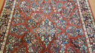 4x6 Karastan Rug, 4.3 x 6 Red Saroukk Karastan Carpet, Wool Vintage Area Rug #785 USA Made - Jewel Rugs