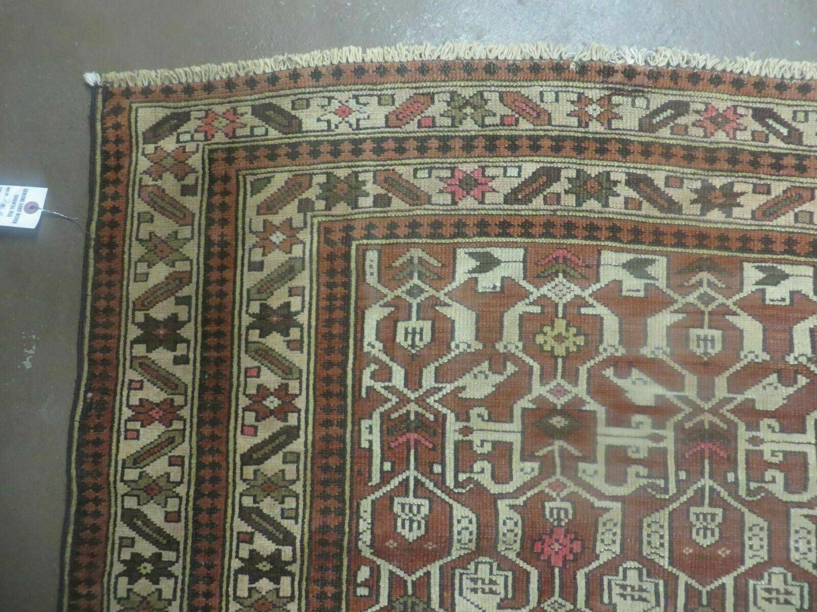 4' X 4' 8" Antique Handmade Caucasian Kazak Shirvan Wool RUG Collectible Nice - Jewel Rugs