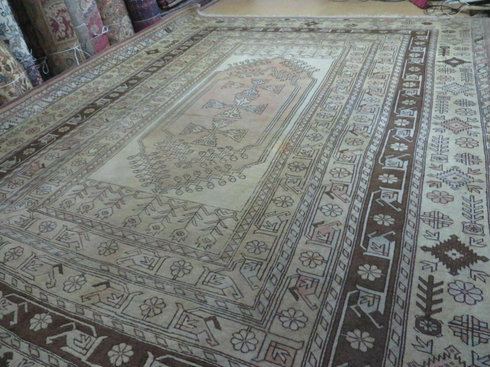 10' X 13' Vintage Handmade Turkish Milas Oushak Wool Rug Carpet Tea Washed Nice - Jewel Rugs