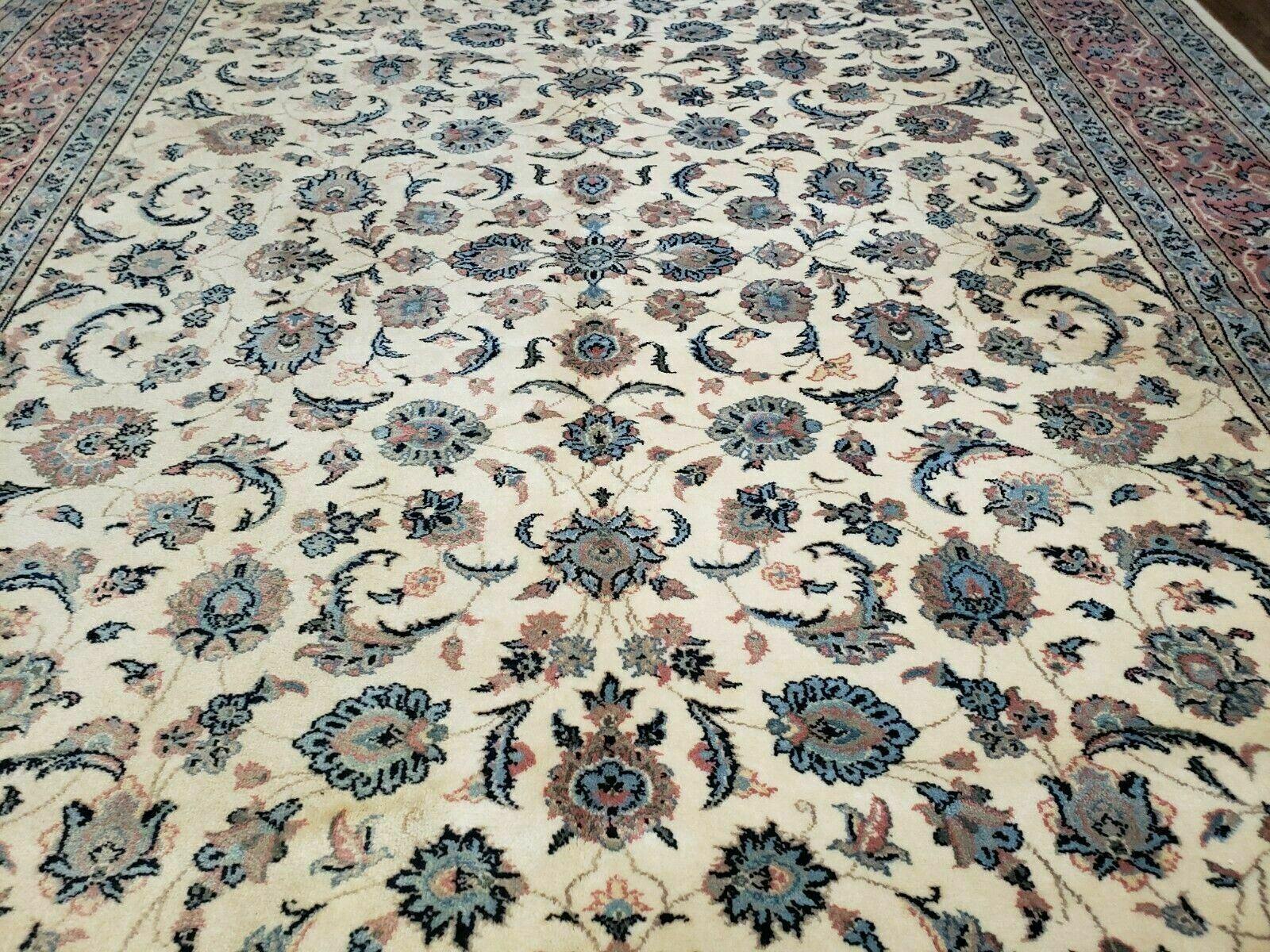 8' 8" X 12' Karastan Ivory Rose Kashann # 768 Wool Rug American Made Nice - Jewel Rugs