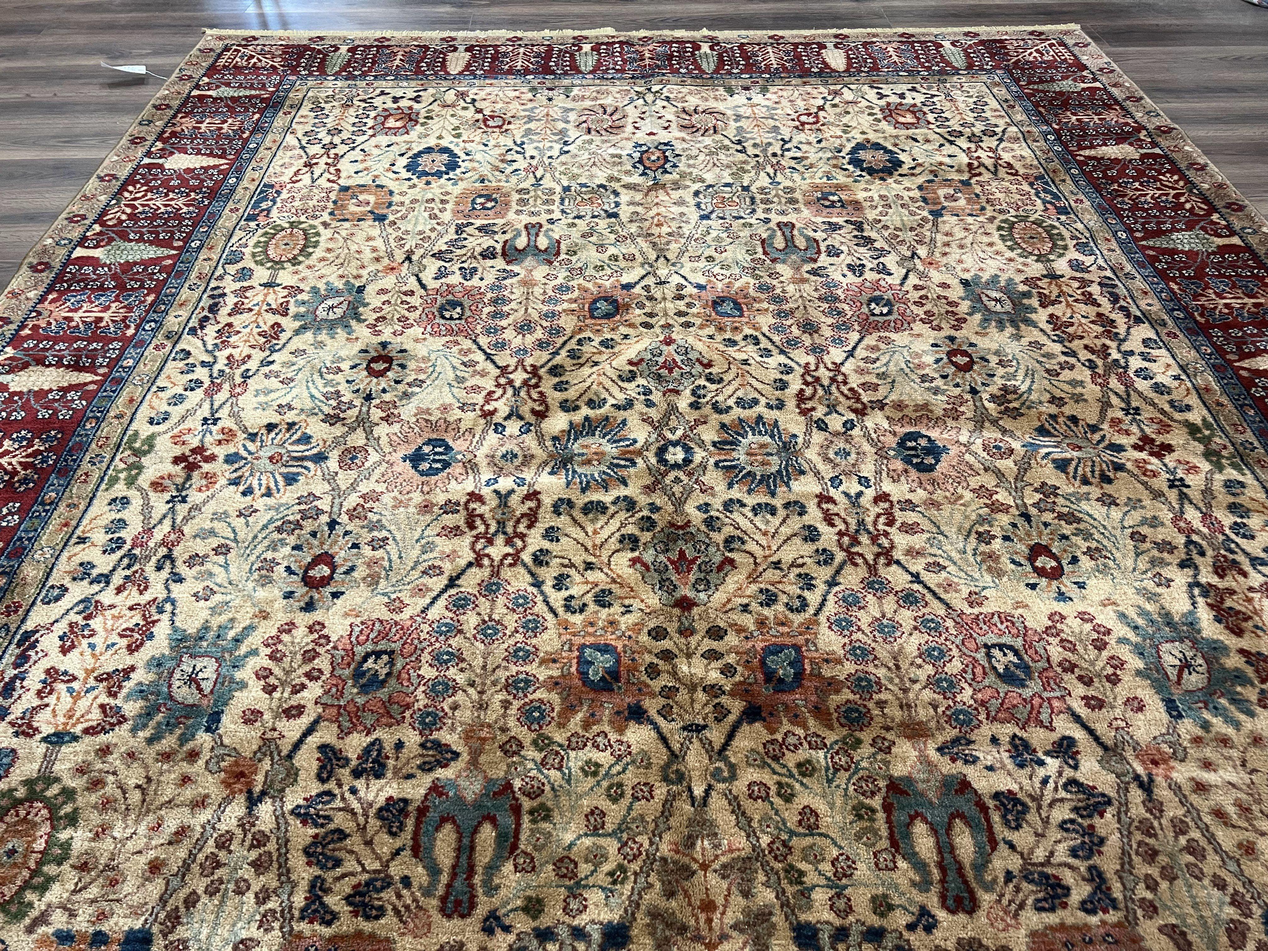 8.8 x 12 Karastan Samovar Rug Teawash #900-901 Persian Vase Pattern, Wool Karastan Carpet, Traditional Area Rug, Allover Pattern Vintage Rug - Jewel Rugs