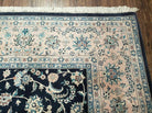 8' X 10' 5" Fine Handmade Chinese Allover Oriental Wool Rug Carpet Navy Blue - Jewel Rugs