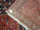 Semi Antique Persian Shiraz Rug, Red and Black, Hand-Knotted, Wool, 6'11" x 9'4" - Jewel Rugs