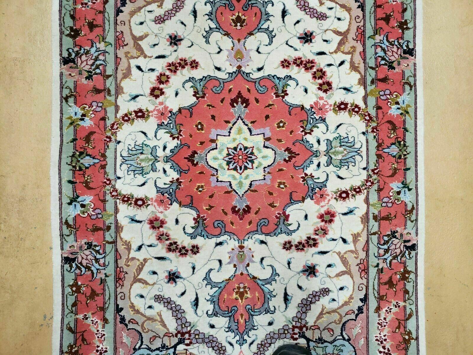 3' X 4' Ultra Fine Handmade Authentic Floral Allover Top Quality Oriental Wool Rug Silk Accents Top Quality Pair B - Jewel Rugs