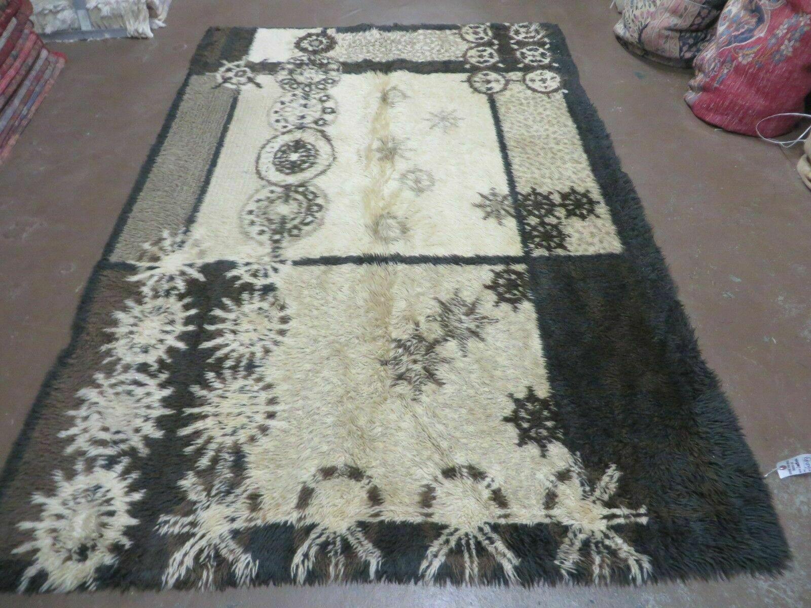 5 ' X 8' Vintage 1960s Danish Rya Shag DeLuxe Ege Rug Mid-Century Modern Nice - Jewel Rugs