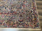 Stunning Persian Kirman Rug 11x15, Hand Knotted Wool Carpet, Large Antique Oriental Red Blue Area Rug 11 x 15 Allover Floral Palace Size Rug - Jewel Rugs