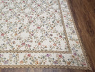 Vintage Petite Point Floral Area Rug 7.5 x 9.9, Chinese Aubusson Needlepoint Carpet 7x10, Wool Hand-Knotted Ivory Small Flowers Rug 8x10 - Jewel Rugs