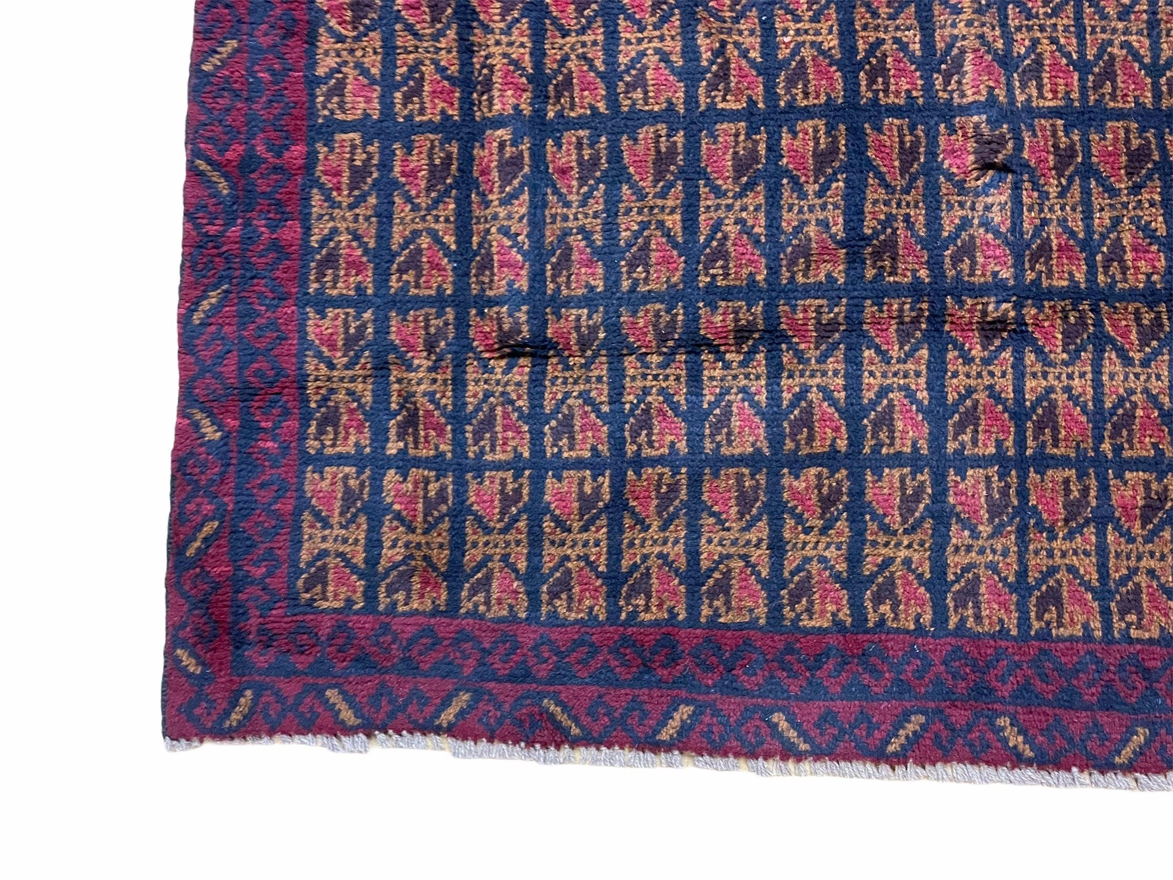 2'10" X 4'6" Vintage Handmade Tribal Wool Rug Balouchi Rug Afghan Rug Brown Nice - Jewel Rugs