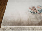 6' X 9' Vintage Handmade Chinese Art Deco 120 Lines Wool Rug Flowers Beige Wow - Jewel Rugs