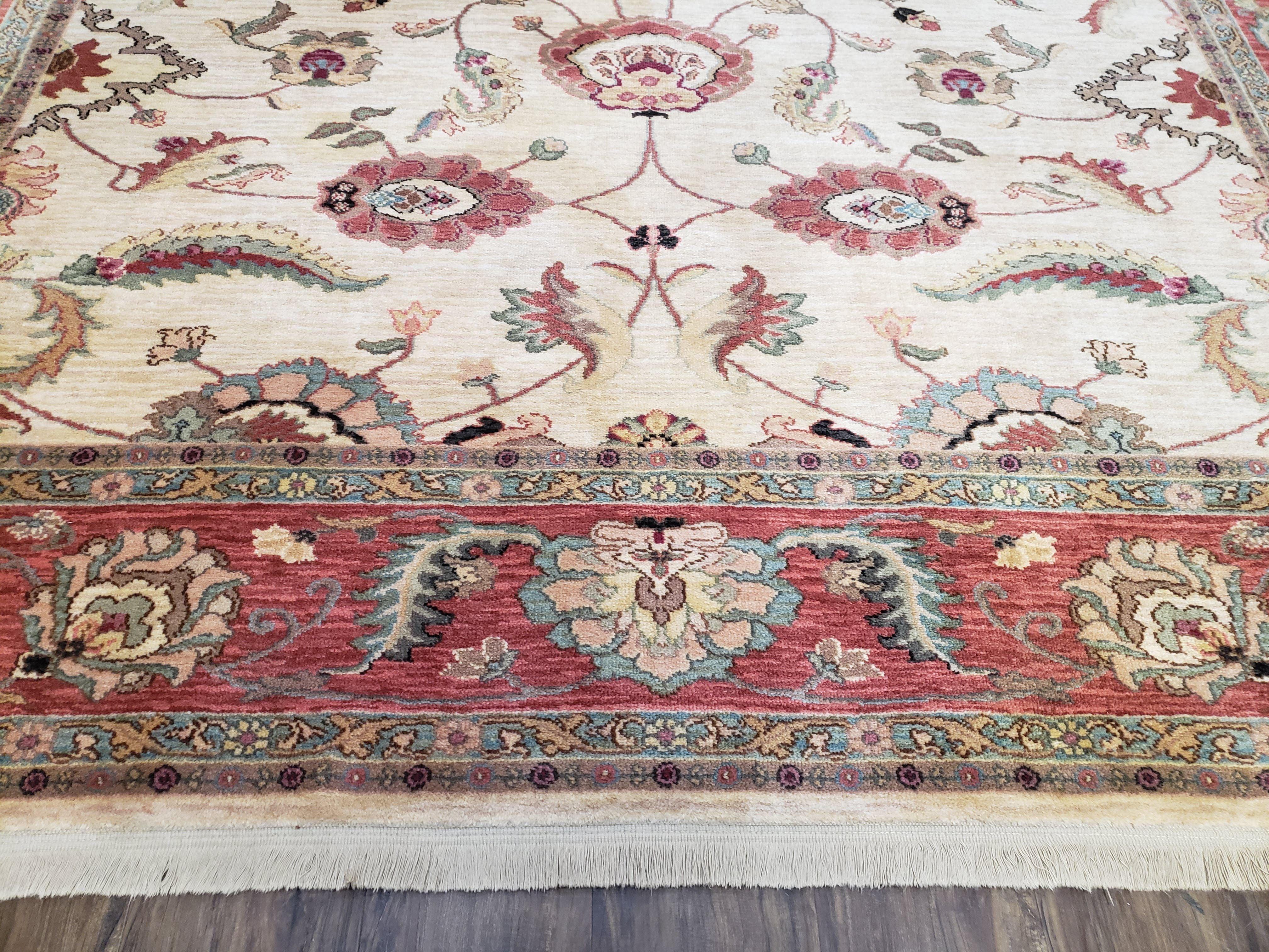 Karastan Rug 8' 8" x 10', Ashara Agra Ivory #549, Room Sized Karastan Area Rug, Wool Karastan Rug, Traditional Rug for Living Room Beige Red - Jewel Rugs