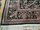 8' X 10' Vintage Handmade Chinese Floral Oriental Wool Rug Carpet Flowers Green - Jewel Rugs