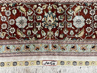 Stunning Silk Turkish Hereke Rug 5x8, Very Fine Hand Knotted Silk Carpet, Floral Allover, Vintage Silk on Silk Rug, Cream Gold Maroon, Nice - Jewel Rugs