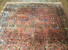 5' 6" X 8' Vintage Handmade Sarouk Design Floral Wool Rug Red Vegetable Dyes - Jewel Rugs