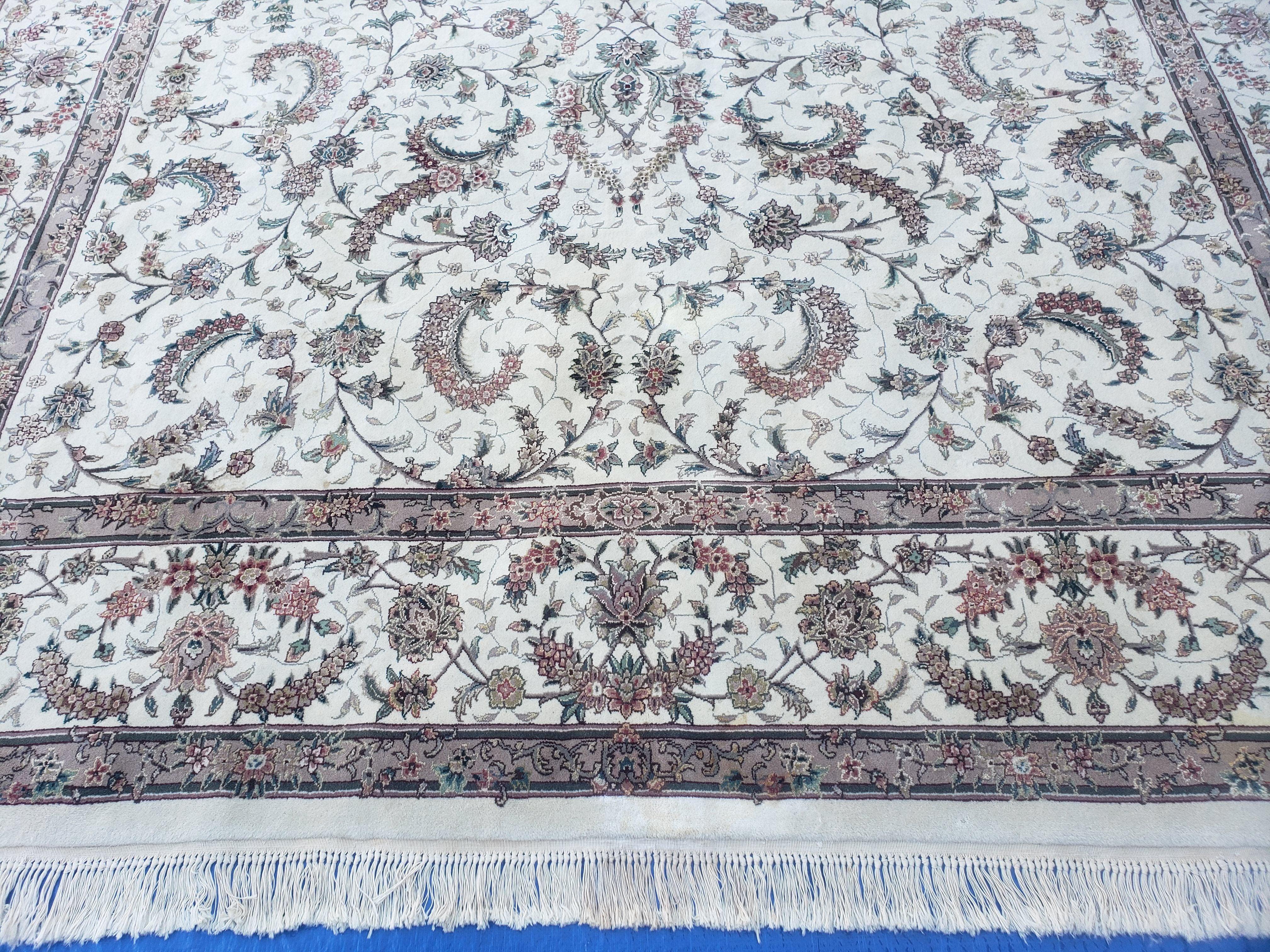 10' X 14' Handmade Oriental Wool Rug Silk Accents Floral Carpet - Jewel Rugs