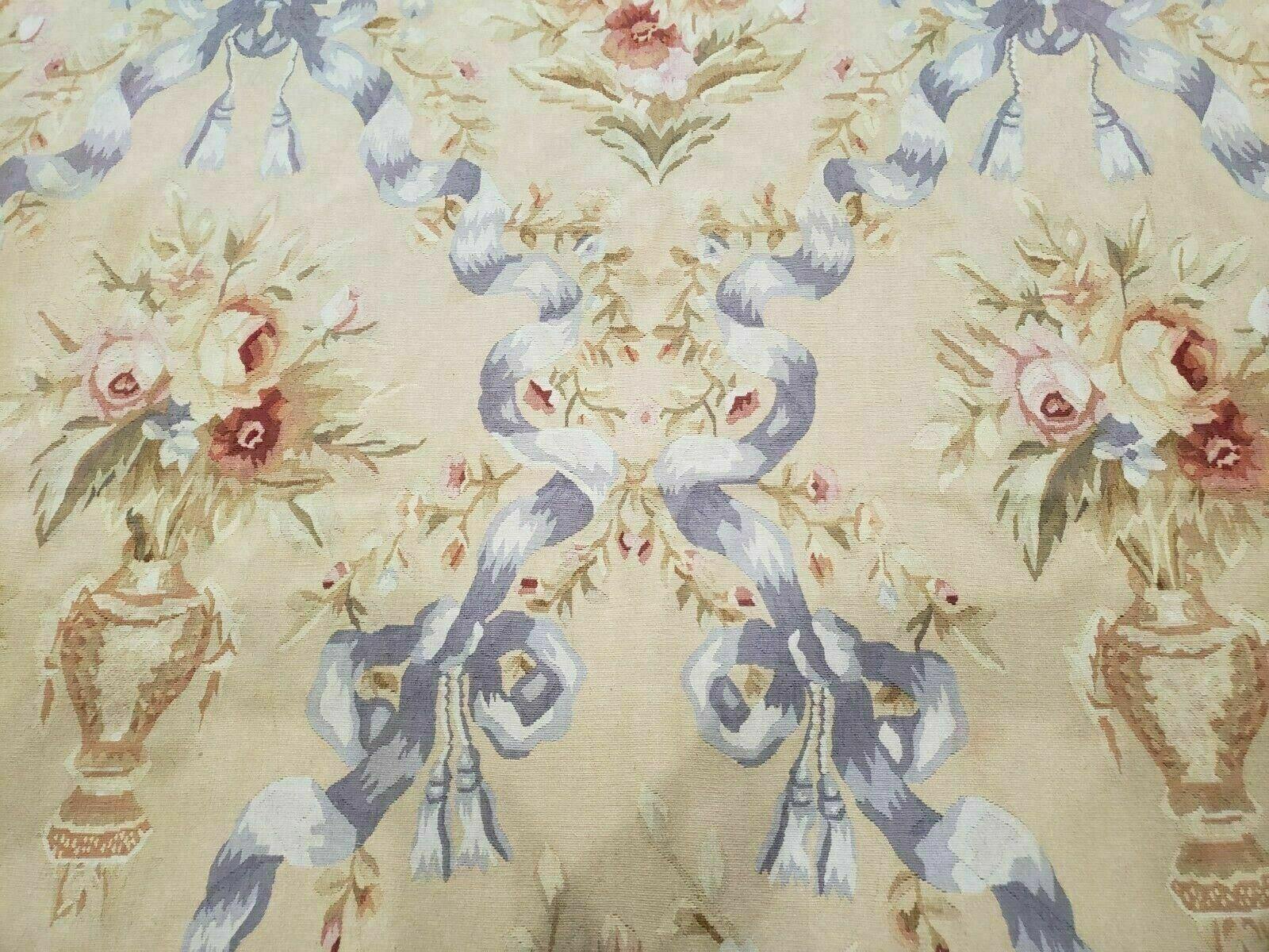 12' X 18' Magnificent Handmade Wool Rug Aubusson Weave Savonnerie Flat Pile - Jewel Rugs