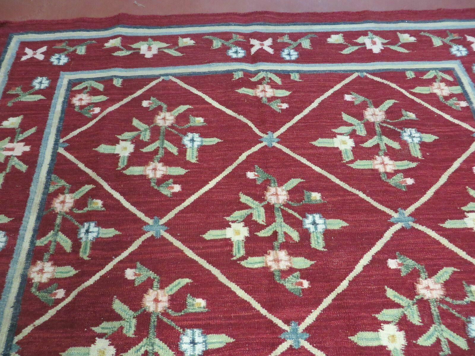 5' X 8' Vintage European Kilim Hand Made Flat Weave Wool Rug Veg Dyes Nice - Jewel Rugs