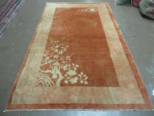 4' X 7' Antique Handmade Chinese Peking Art Deco Wool Rug Flower Butterfly Nice - Jewel Rugs