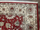 Karastan Rug 8.8 x 10.6, Karastan Bella Rosa Rug #700-730, Wool Karastan Carpet, Discontinued Original 700 Series Area Rug Red Beige Floral - Jewel Rugs