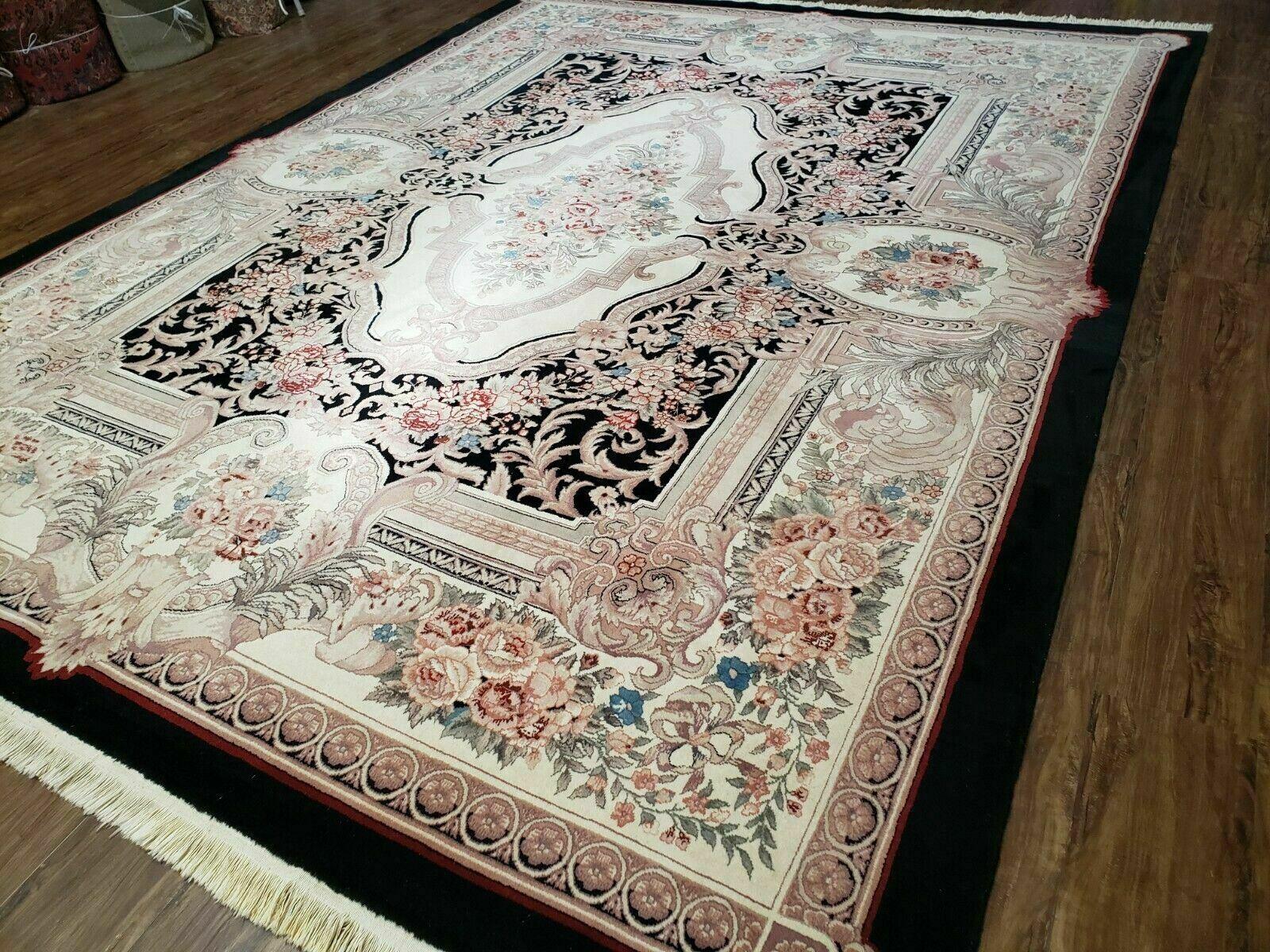 8' 7" X 11' 5" Chinese Handmade Wool Rug Aubusson Savonnerie Silk Accent Beauty - Jewel Rugs