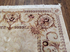 Vintage Ivory Chinese Aubusson Area Rug 6x9, Wool & Silk, Hand-Knotted 120 Line Fine Rug, European Design Carpet, 6 x 9 Master Signature Rug - Jewel Rugs