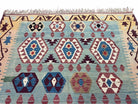 Turkish Kilim Carpet 8x12, Large Colorful New Kilim Rug, High Quality, Kilim Geometric Pattern, Blues, Yellows, Teal, Wool, Hand-Knotted - Jewel Rugs