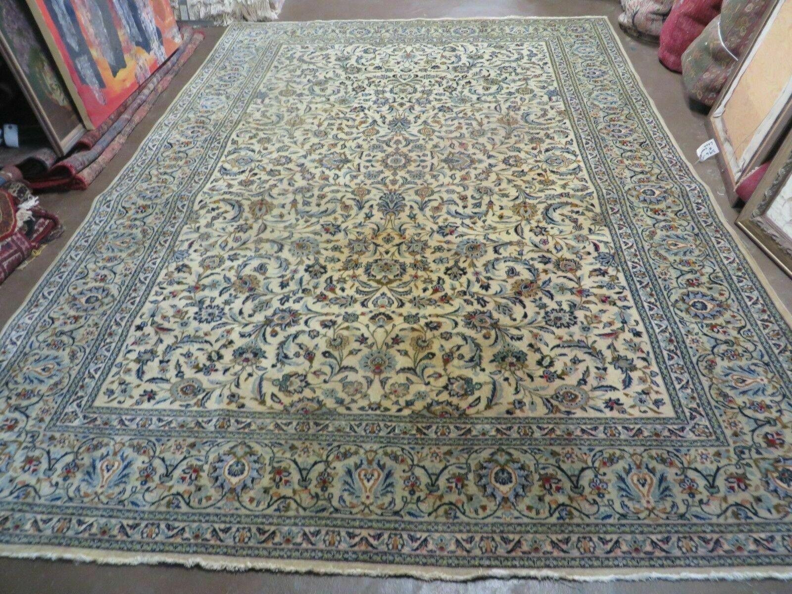 7' X 10' 6" Vintage Handmade Oriental Wool Rug Hand Knotted Ivory/ Beige Nice - Jewel Rugs