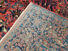 Antique Persian Oriental Rug 9x12, Room Sized 1920s Persian Area Rug, Hand-Knotted Fine Unique Carpet, Wool, Red Blue & Beige, Farmhouse Rug - Jewel Rugs