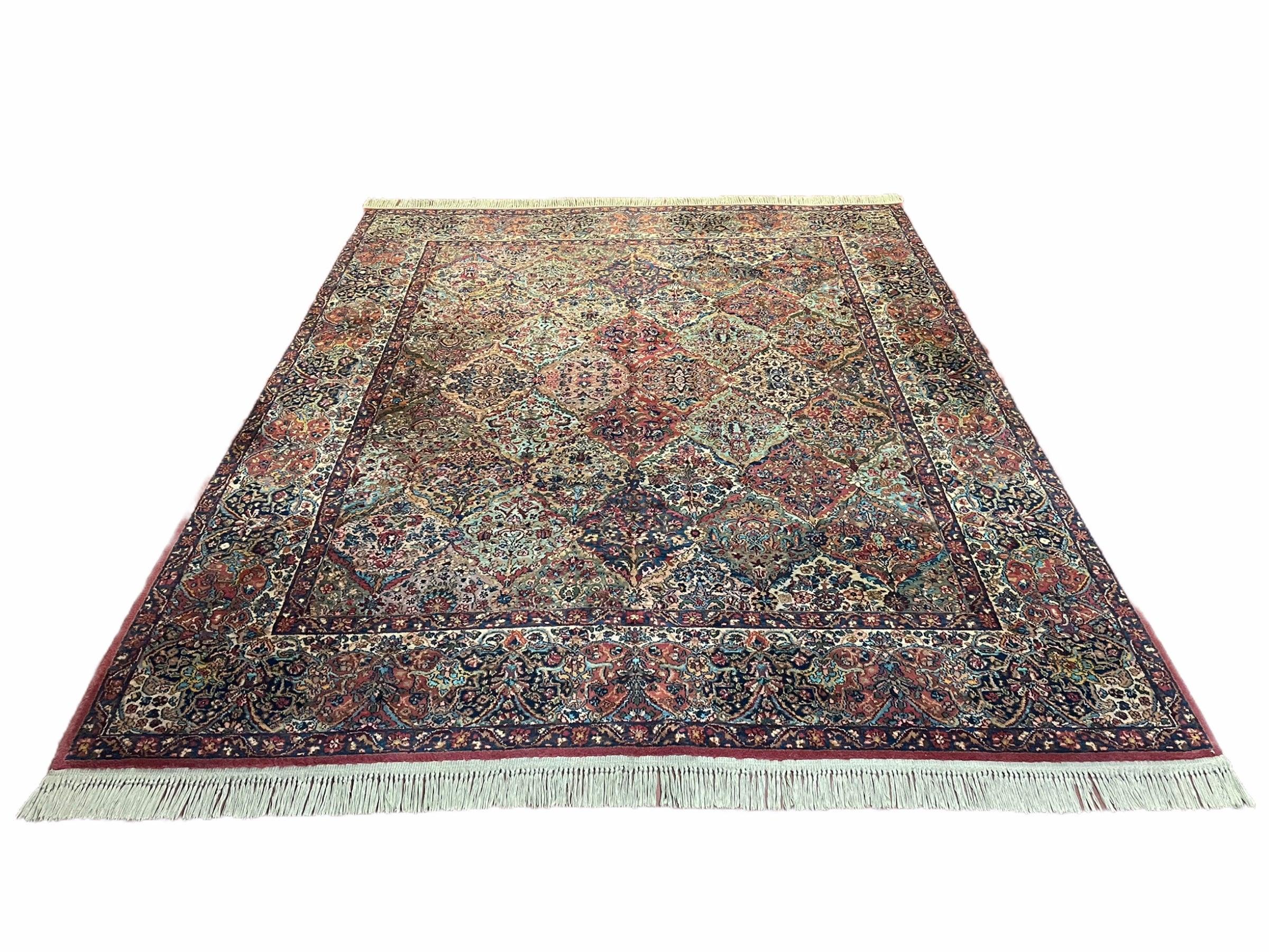 8' 8" X 10' 6" Karastan Multicolor Panel Kirman # 717 Wool Rug American Beauty - Jewel Rugs