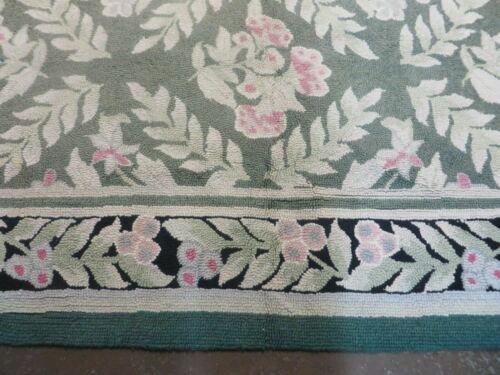 7' X 10' American Hand Made Hooked Rug All Over Wool Rug Flowers Nice - Jewel Rugs