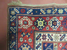 4' X 9' Antique 1880s Handmade Caucasian Shirvan Kazak Wool Rug Repairman Dream - Jewel Rugs