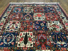 4' 4" X 6' 8" Vintage Handmade India Floral Panel Wool Rug Hand Knotted Nice - Jewel Rugs