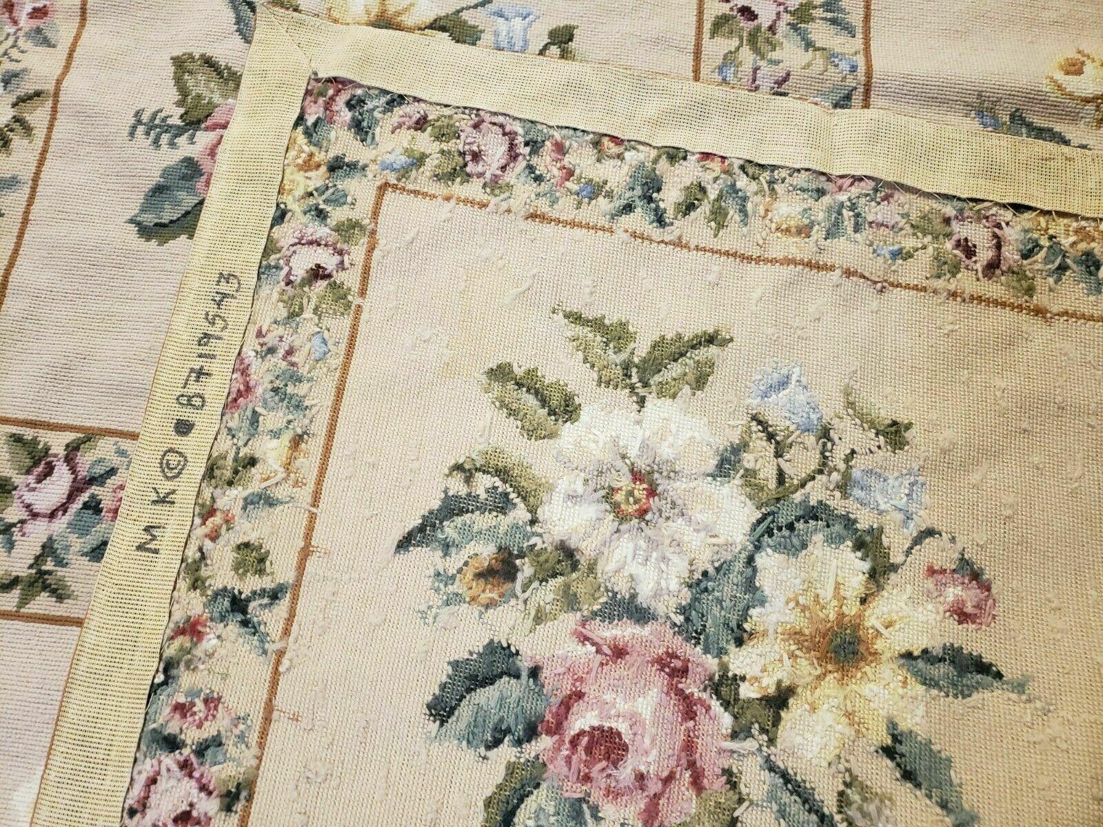 9' X 12' Handmade French Aubusson Savonnerie Garden Design Needlepoint Rug Nice - Jewel Rugs