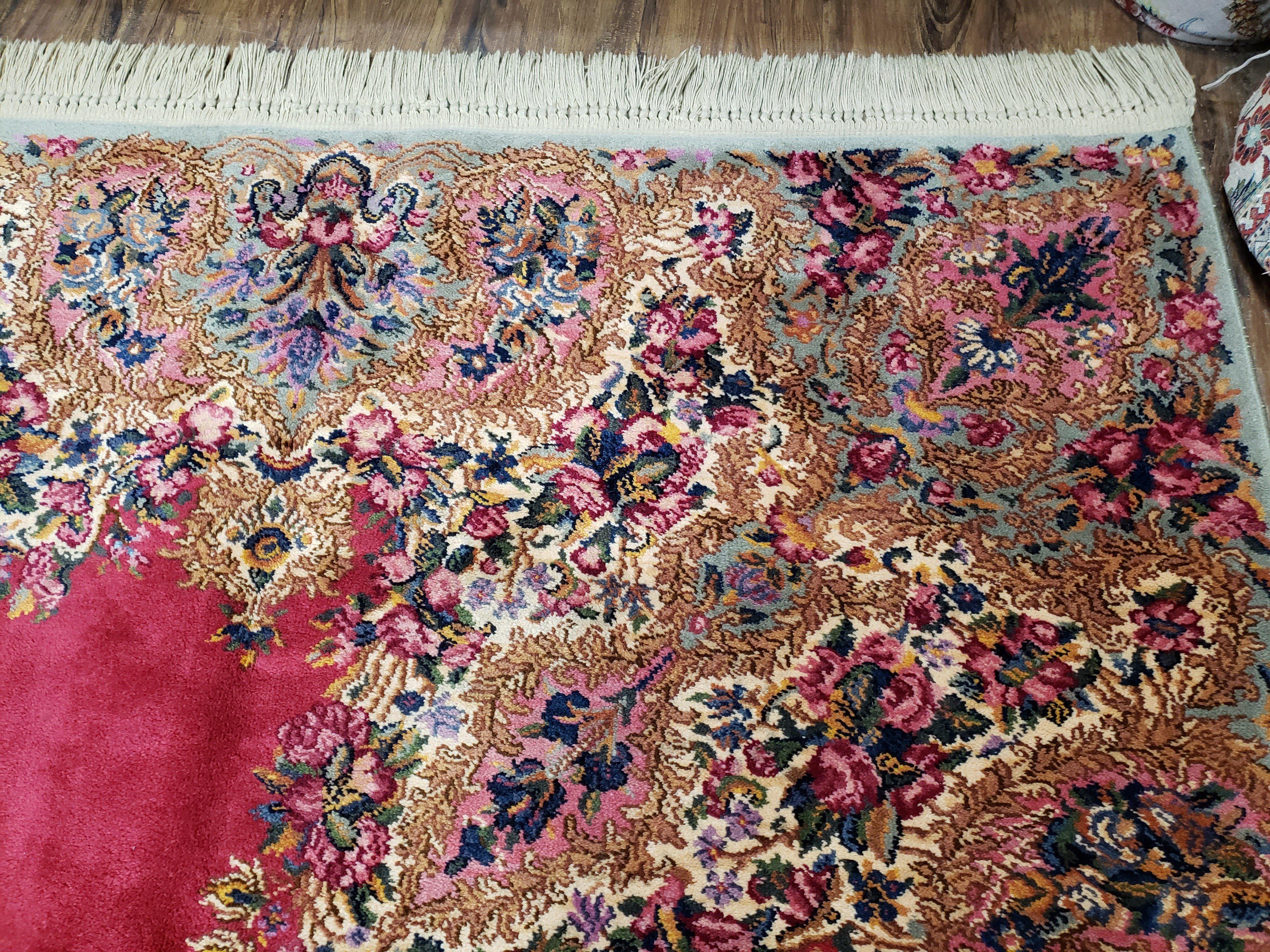 Vintage Karastan Red Kirman Rug #762, Original 700 Series, 8.8 x 12 Karastan Carpets, Discontinued Karastan Rug, Karastan Wool Area Rug - Jewel Rugs