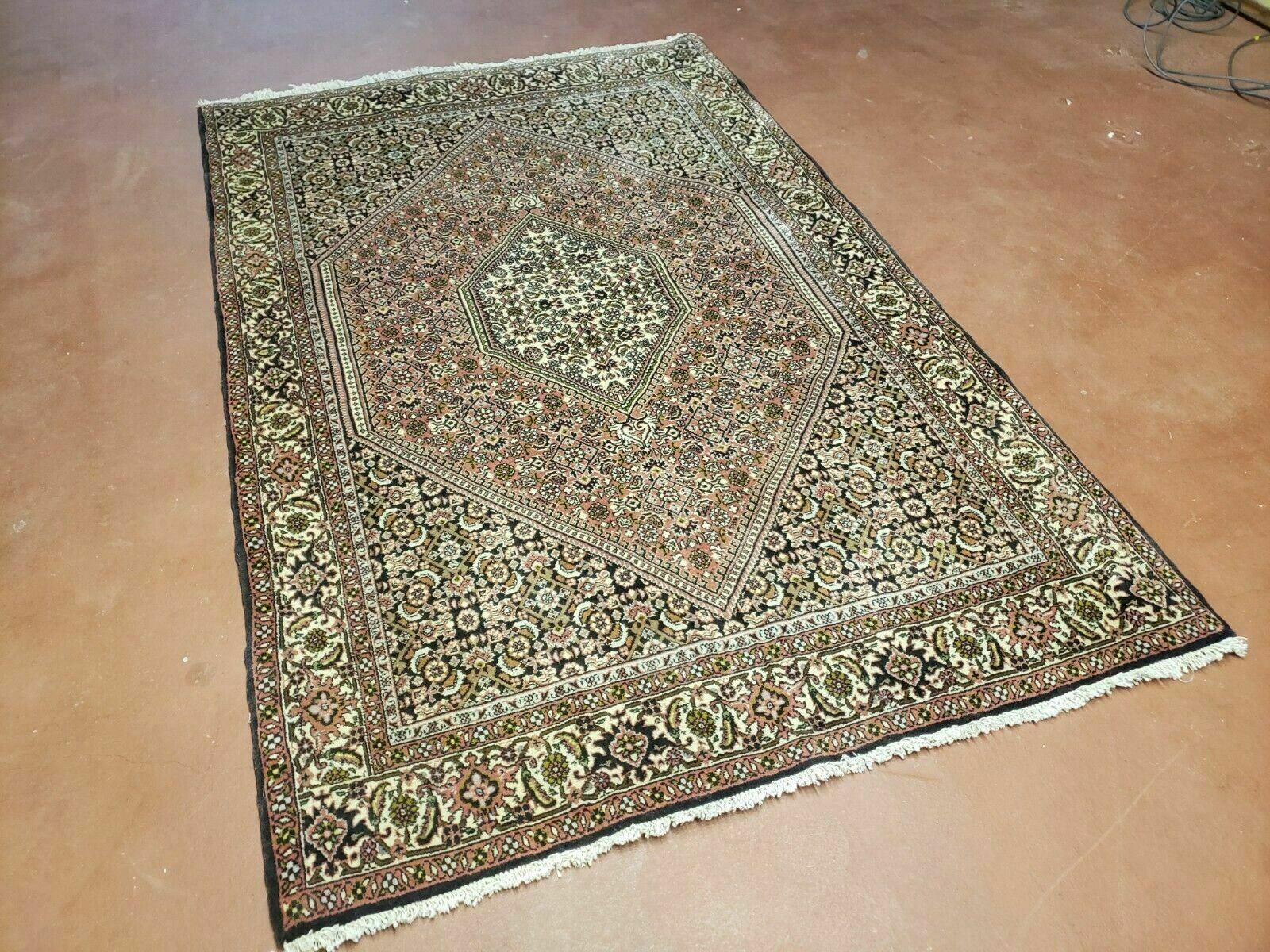 4' X 6' Vintage Fine Handmade India Allover Geometric Oriental Wool Rug Organic - Jewel Rugs