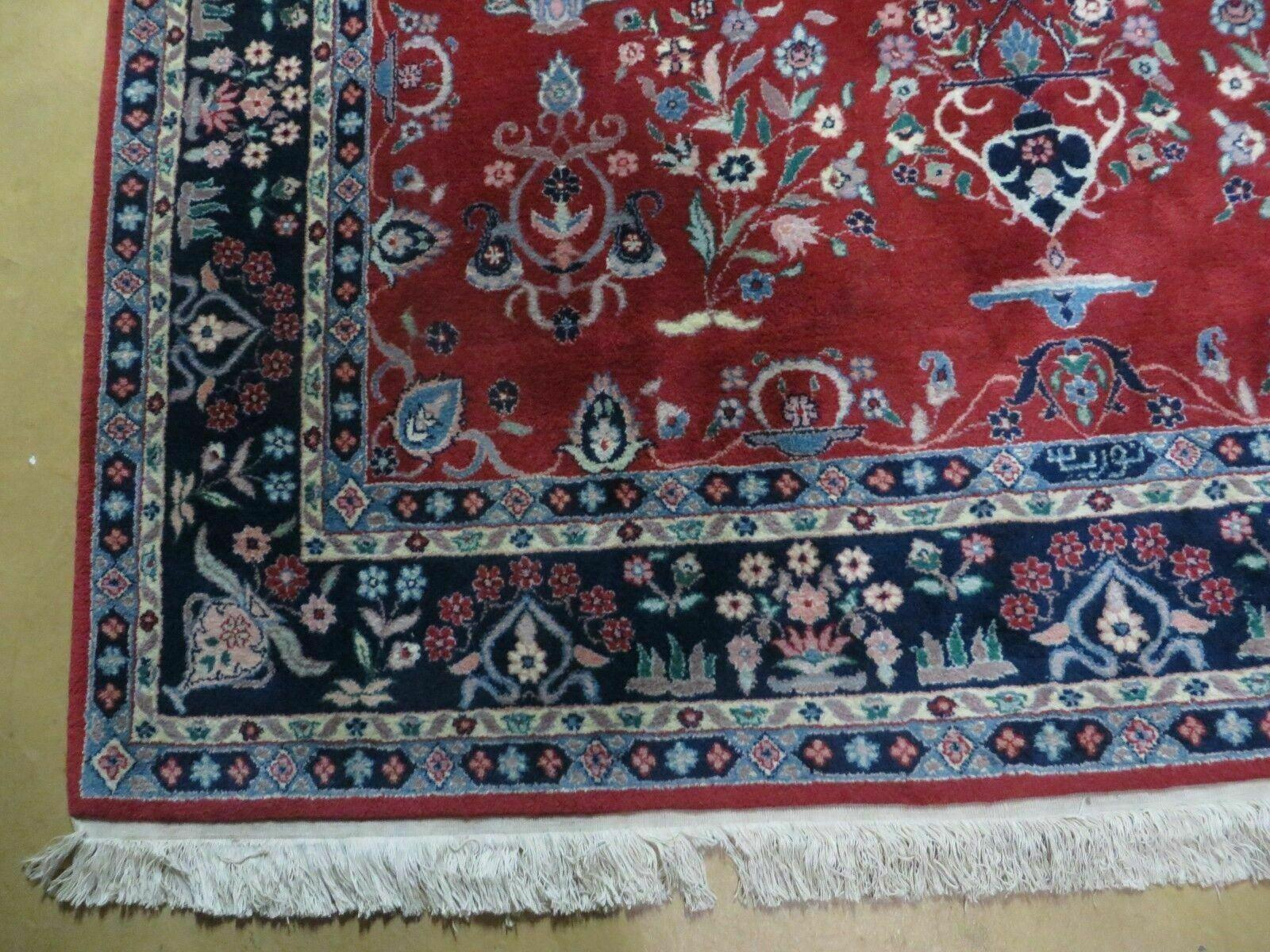 6' X 9' Handmade Indian Floral Oriental Wool Rug Hand Knotted Carpet Signed - Jewel Rugs