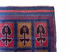 2' 9" X 4' 5" Vintage Handmade Tribal Wool Rug Balouchi Afghan Rug Blue Red 3x5 - Jewel Rugs