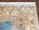 Vintage Persian Kirman Rug, Light Blue Beige Cream, Hand-Knotted, Wool, 9' x 11' 11", 9x12 - Jewel Rugs