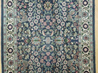 3' X 4' Vintage Handmade India Jaipur Floral Wool Rug Carpet Nice Dark Blue - Jewel Rugs